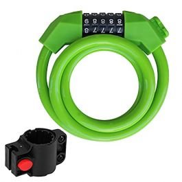 NIKAVI M3 Bicycle Lock Bicycle Five-Digit Code Lock Mountain Bike Color Wire Lock Security Anti-Theft (Green)