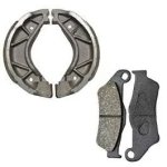 NIKAVI Motorcycle Front & Rear (Combo) Brake Pad + Brake Shoe Set Compatible for Yamaha FZ Old Models (DP1+BSS09)