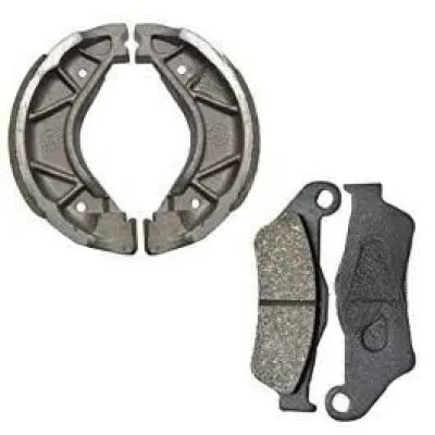 NIKAVI Motorcycle Front & Rear (Combo) Brake Pad + Brake Shoe Set Compatible for Yamaha FZ Old Models (DP1+BSS09)