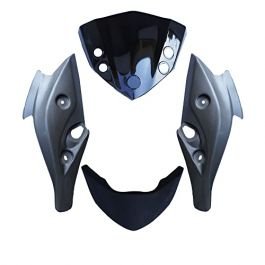 NIKAVI N641B Head Light Visor Mask Compatible for Yamaha Fz-S Silver