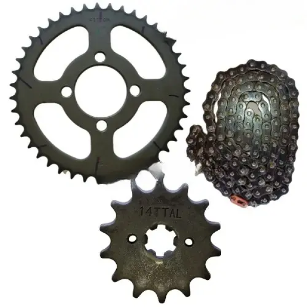Platina 100 ES BS4 Bajaj Chain Sprocket Kit Bajaj Genuine Parts - 2wheelerspares