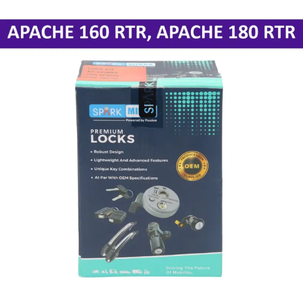 Clock Set Rtr Spark Minda Lock Kit Set Of 3 For Apache Rtr 160, Apache Rtr 180 - Buy ...