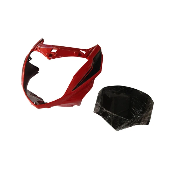 Headlight Visor Fit For Hero Splendor i-Smart 110 With Glass Sports Red (Black Sticker)
