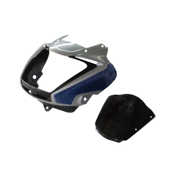 Headlight Visor Fit For Hero Splendor i-Smart Cloud Silver For Blue Bike