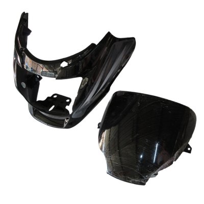 Headlight Visor Fit For Hero Super Splendor Latest(Type 2) Black (Grey Sticker)