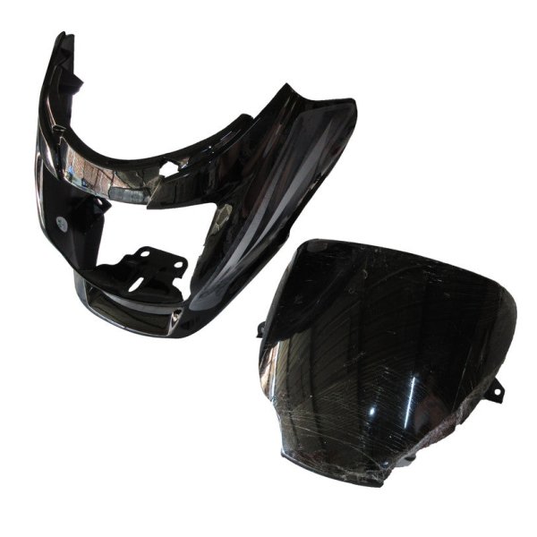Headlight Visor Fit For Hero Super Splendor Latest(Type 2) Black (Grey Sticker)