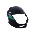 Headlight Visor With Glass Fit For Bajaj Caliber 115 Metallic Black (Green Sticker)