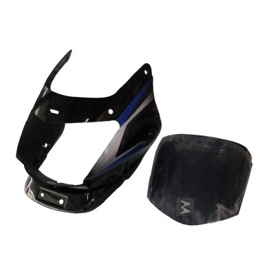 Headlight Visor With Glass Fit For Bajaj Platina 125CC Black ( Blue Sticker)