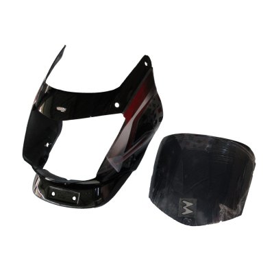 Headlight Visor With Glass Fit For Bajaj Platina 125CC Black ( Red Sticker)
