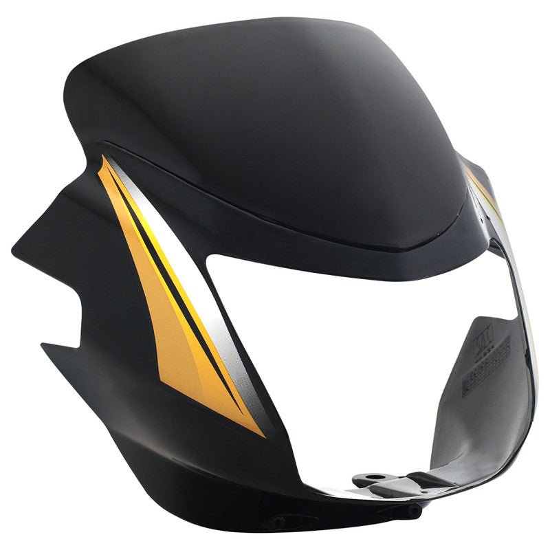 Headlight Visor With Glass Fit For Tvs Starcvti 110 Cc Latest (type-3)  Black (yellow Sticker)