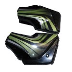 Side Panel / Side Cowl Set Fit For Black/Green Sticker For Green Bike