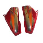 Side Panel / Side Cowl Set Fit For Hero CD-Deluxe New Model (Self Start) Candy Blazing Red (Orange Sticker)