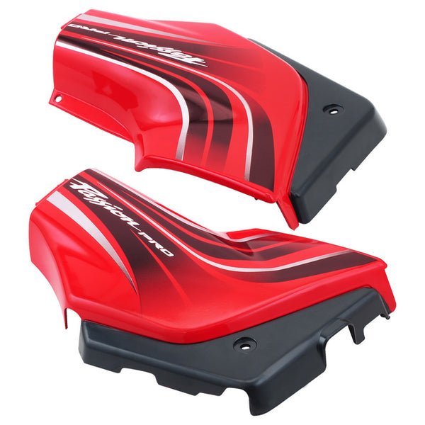 Side Panel / Side Cowl Set Fit For Hero Passion Pro Digital S.Red Col. For Black Bike (Red Sticker)