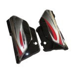 Side Panel / Side Cowl Set Fit For Hero Splendor New Model Black- Red Sticker (Black Alloy Wheels)
