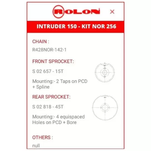 Chain Sprocket Kit For Suzuki Intruder 150 | Rolon