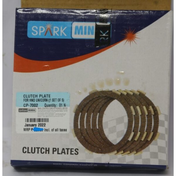 Clutch Plates Set of 5 For Honda Unicorn | Dazzler | Hornet | CBR 150 | CG-125 | Spark Minda