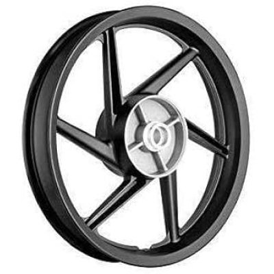Front Alloy Wheel 1.4*17 (Tube Type) Black For Bajaj Platina100 BS6 (Disc)