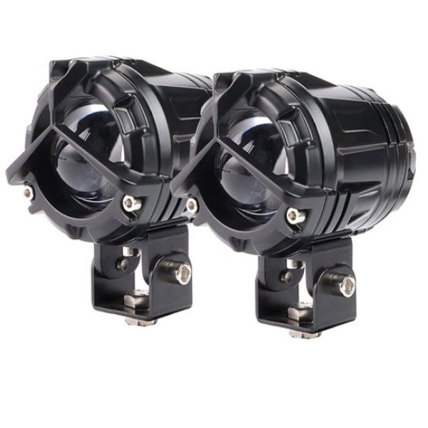 HJG Y Lens Ultra Wide LED Fog Lights for Royal Enfield Motorcycles (Pair with wiring)