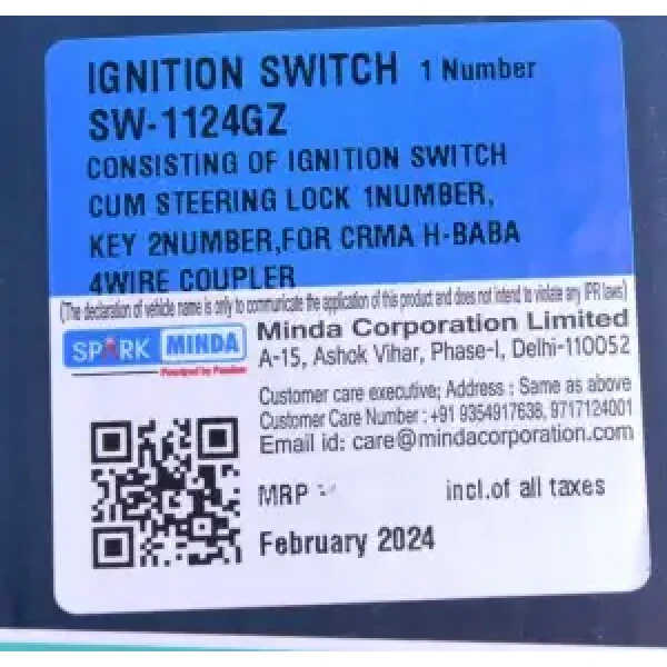 Ignition Switch 4 Pin Female Coupler For Bajaj Caliber Croma Hoodibaba | Spark Minda