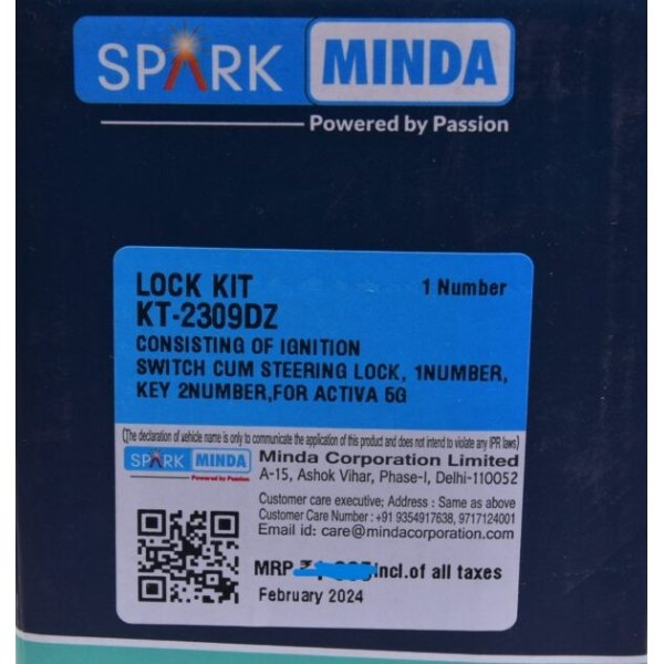 Lock Kit Set Of 2 For Honda Activa 5G BS6 | Spark Minda