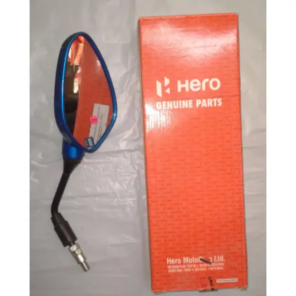 Rear View Mirror Left Side Blue For Splendor iSmart | Hero