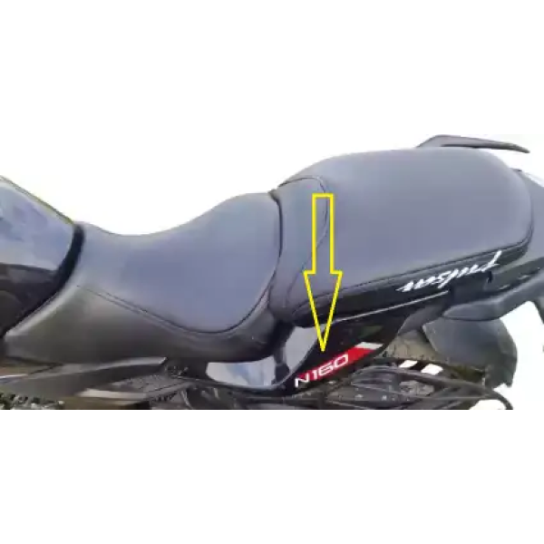 Seat Cowl Left Side Gloss Black With Red Decal For Pulsar N160 | Bajaj