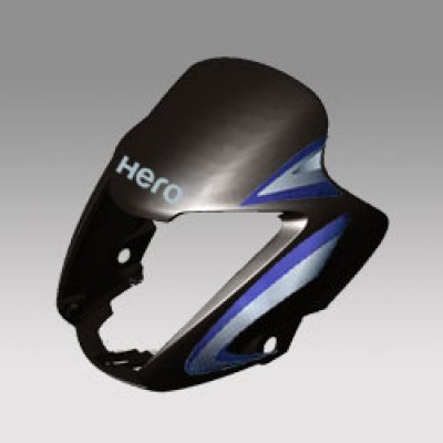 Set Front Cowl (Black-2) For Splendor NXG | Hero