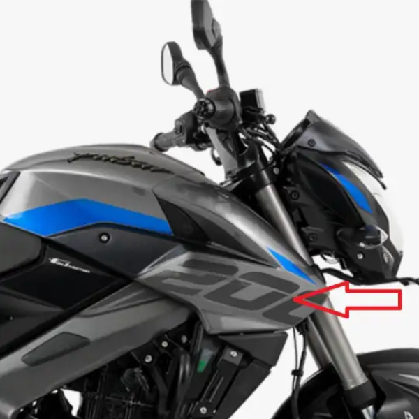 Tank Cover Left Side Grey & Blue Decal For Pulsar NS 200 USD Fork | Bajaj
