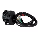 Uno Minda Handle Bar Switch - Left Side (Self Start) - 6 Pin White Female Coupler, 2 Pin Female Black Coupler, 3 Wire Bullets & 2 Short Wires for Hero Splendor PLS 2015 (SW-0685BW)