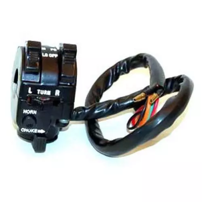 Uno Minda Handle Bar Switch - Left Side - With Choke, With 2 Wire Coupler, 1 Bullet, Kick Start for Bajaj Boxer CT K-Tec (SW-0719S)